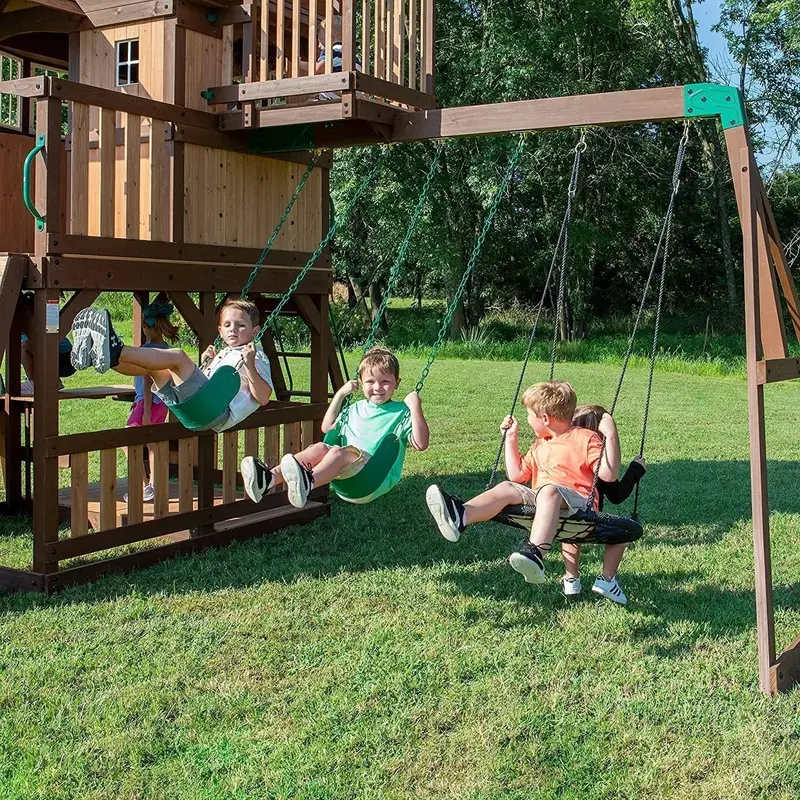 Backyard Discovery Skyfort III Cedar Swing Set w/ Tube Slide – DIY - Image 8