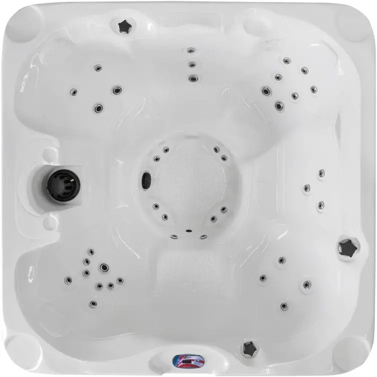 American Spas 7-Person 40-Jet Acrylic Square Hot Tub with Ozonator in Smoke