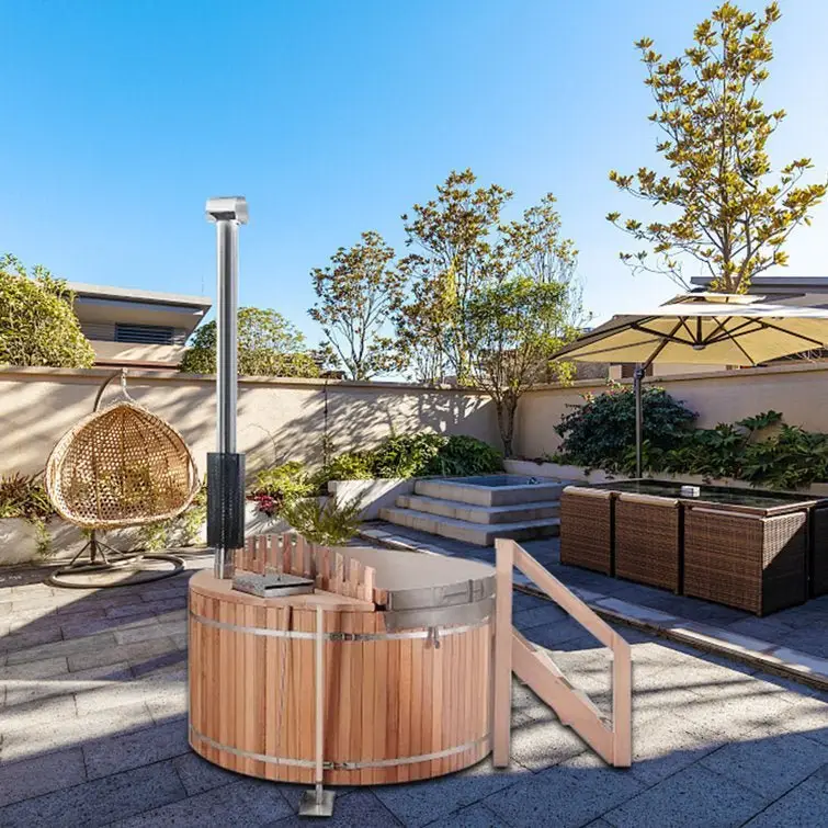 Anyi 0 Volt 2 – Person Cylinder Wood Fired Hot Tub - Image 4