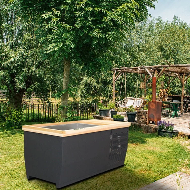 Anyi 110 Volt 1 – Person Solid Wood Rectangle Hot Tub - Image 4