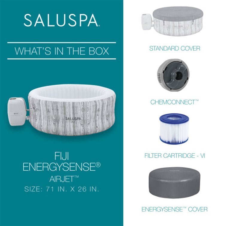 Bestway 4 – Person 120 – Jet Vinyl Round Inflatable Hot Tub in Gray - Image 4