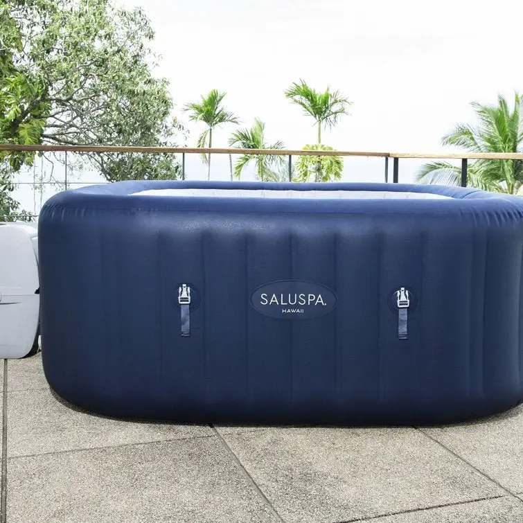 Bestway Saluspa Hawaii Airjet Inflatable Hot Tub With Energysense Cover, Blue