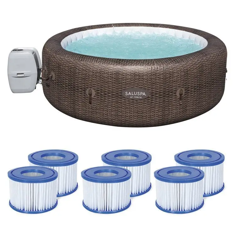 Bestway Saluspa St Moritz Airjet Hot Tub and 6 Coleman Saluspa Type Vi Cartridges