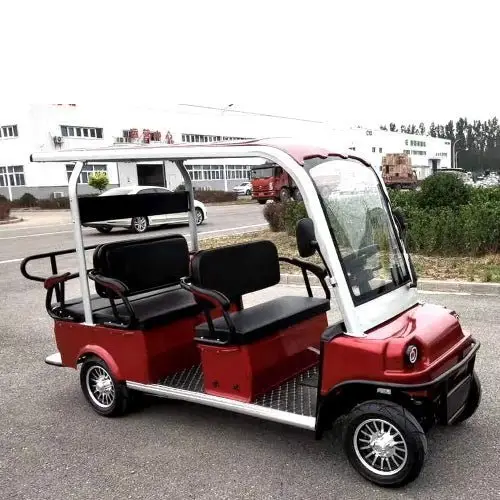 6 Seater Electric Golf Cart Limo LSV Low Speed Vehicle Six Passenger – 60v Skyline Transporter – Red – CDU
