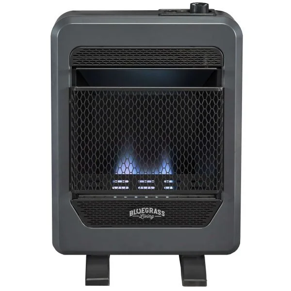 Bluegrass Living Natural Gas Vent Free Blue Flame Gas Space Heater With Base Feet – 10,000 BTU