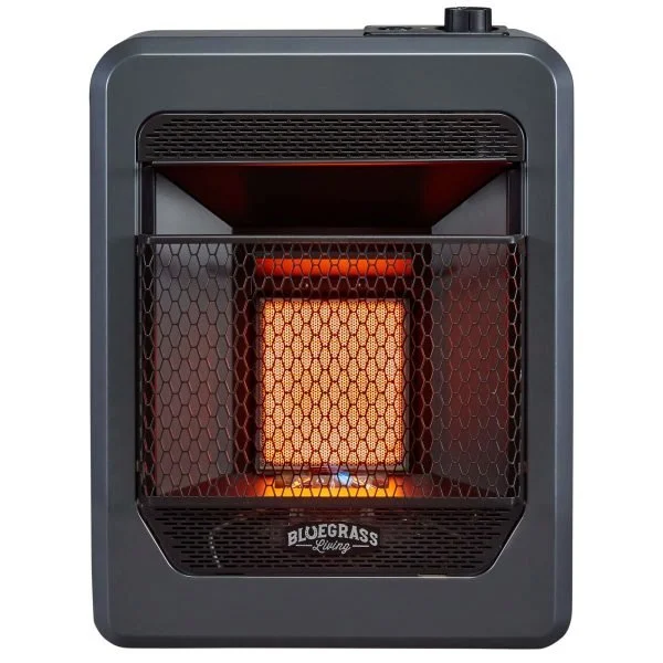 Bluegrass Living Propane Gas Vent Free Infrared Gas Space Heater With Blower and Base Feet – 28,000 BTU, T-Stat Control