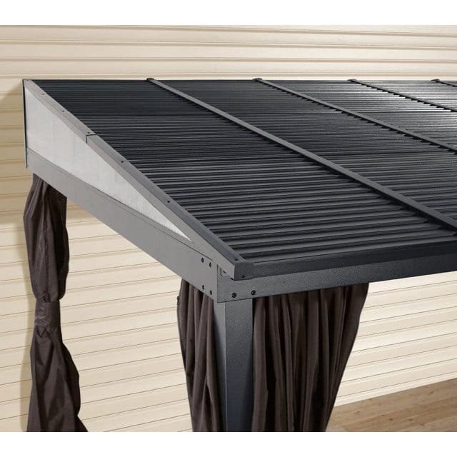 Sojag 500-9165470 10 x 12 ft. Portland No 53 Wall Gazebo Steel Roof - Image 4