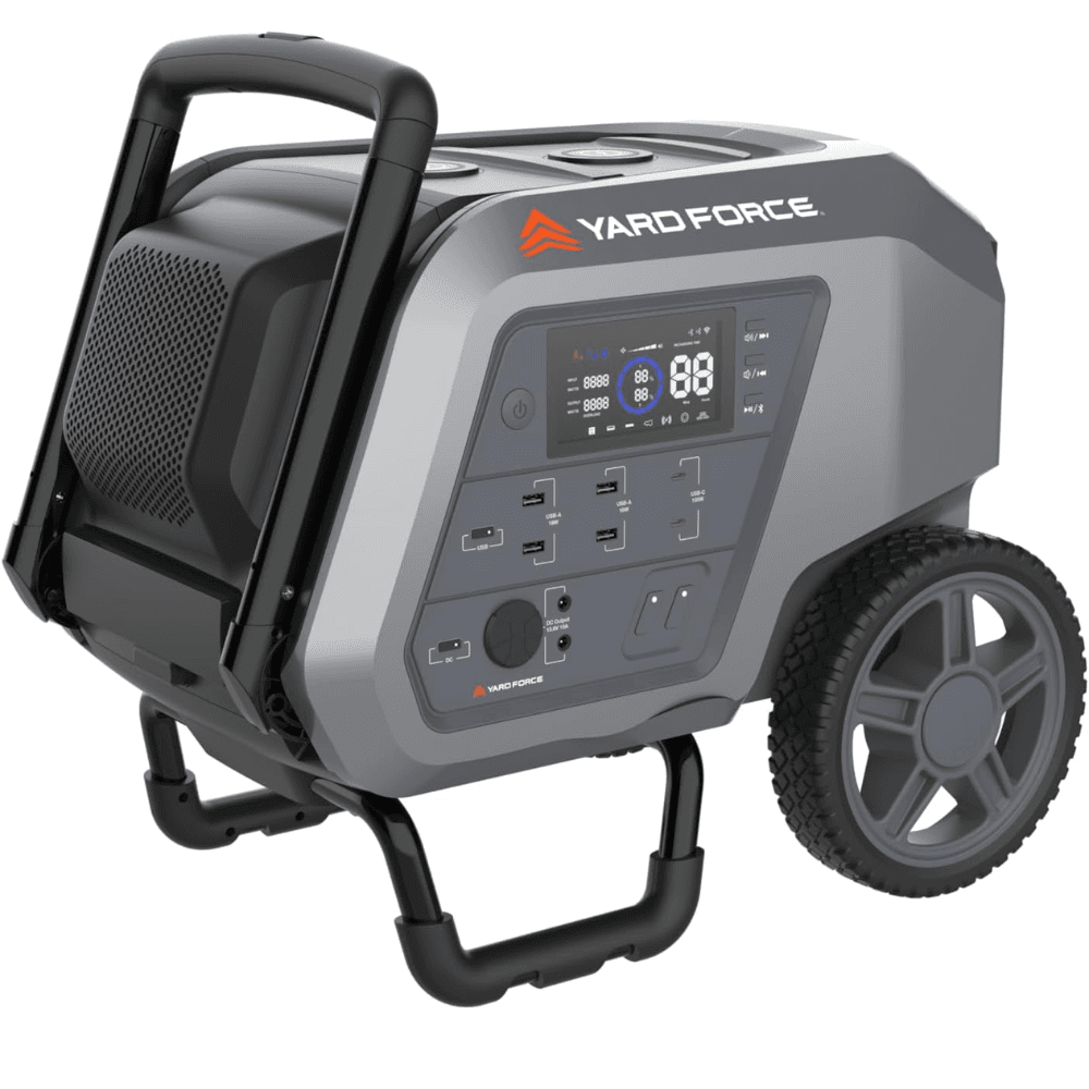 Yard Force Portable Power Station 2400-Watt Continuous 4800-Watt Peak, Bluetooth speaker