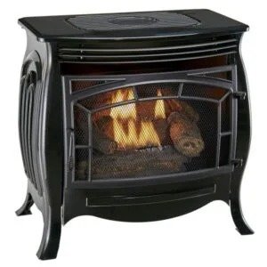 Duluth Forge Dual Fuel Ventless Gas Stove – 26,000 BTU, Remote Control, Gloss Black Finish