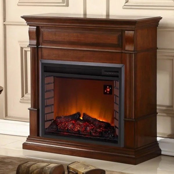 Duluth Forge Full Size Electric Fireplace – Remote Control, Apple Spice Finish – Model# EL1350-4-AS - Image 2