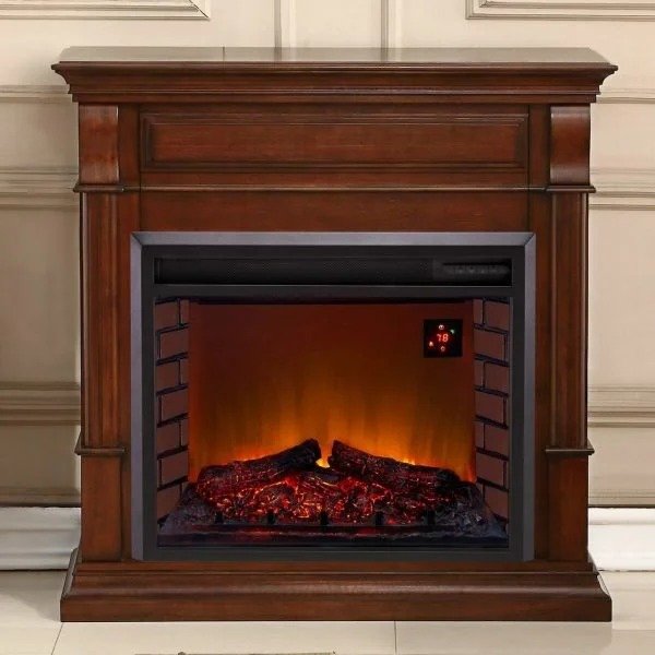 Duluth Forge Full Size Electric Fireplace – Remote Control, Apple Spice Finish – Model# EL1350-4-AS - Image 3