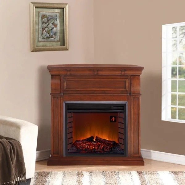 Duluth Forge Full Size Electric Fireplace – Remote Control, Auburn Cherry Finish – Model# EL1350-2-AC - Image 4