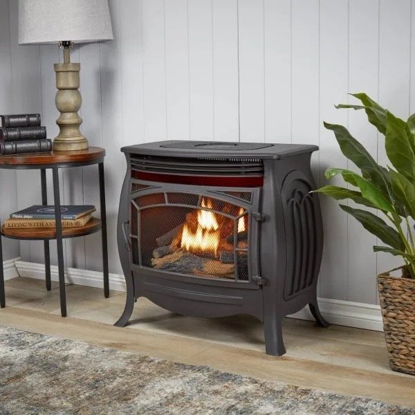 Duluth Forge Dual Fuel Ventless Gas Stove – 26,000 BTU, Remote Control, Matte Black Finish - Image 6