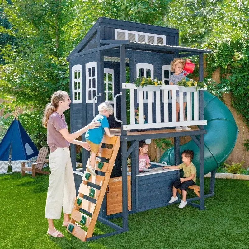 Backyard Discovery Skyfort III Cedar Swing Set w/ Tube Slide – DIY - Image 2