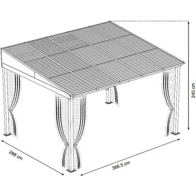 Sojag 500-9165470 10 x 12 ft. Portland No 53 Wall Gazebo Steel Roof - Image 2