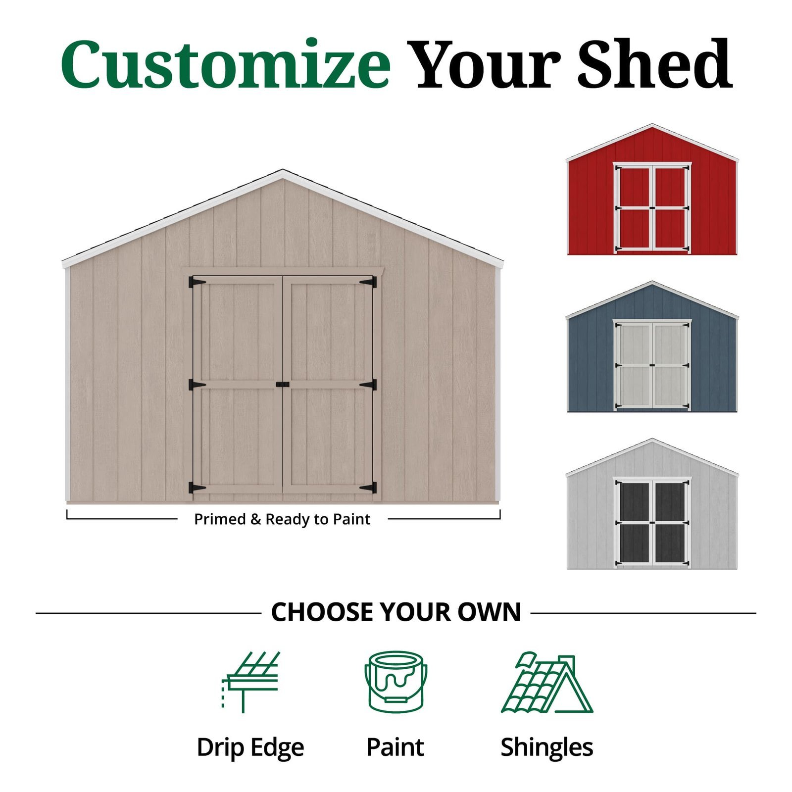 Little Cottage Co Value Gable Wood Shed Kit - Image 6