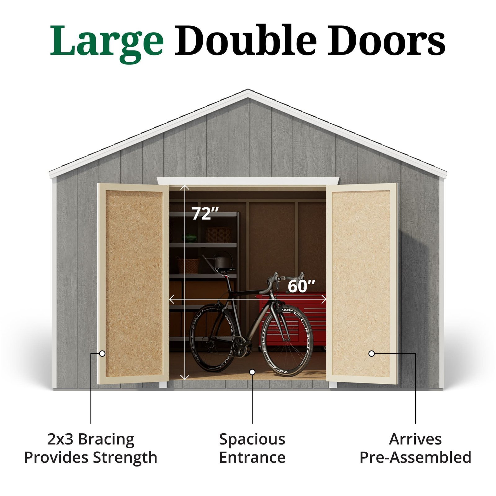 Little Cottage Co Value Gable Wood Shed Kit - Image 9