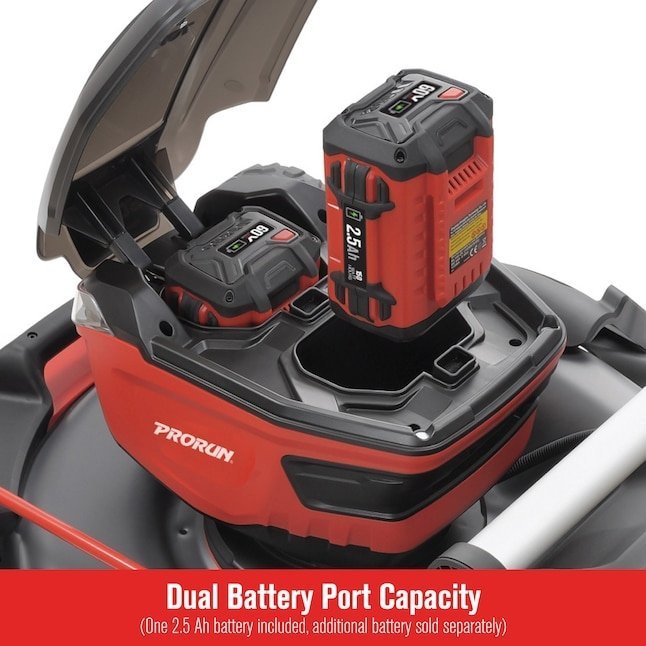 PRORUN 60V 21-In. Steel Deck Cordless Push Lawn Mower with 2.5 Ah Battery and Charger - Image 2
