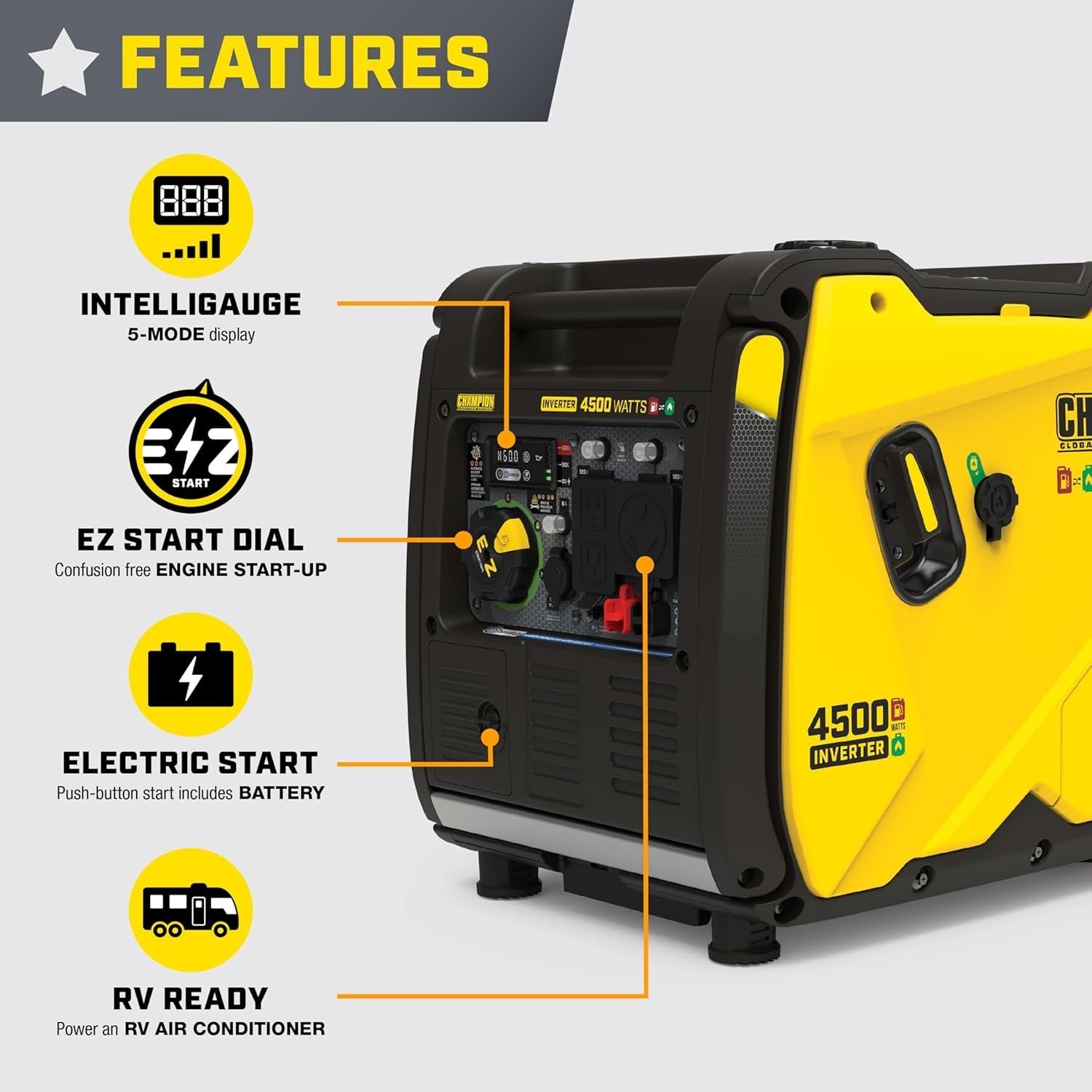 Champion 4,500-Watt Portable Dual Fuel Inverter Generator 200991 - Image 2