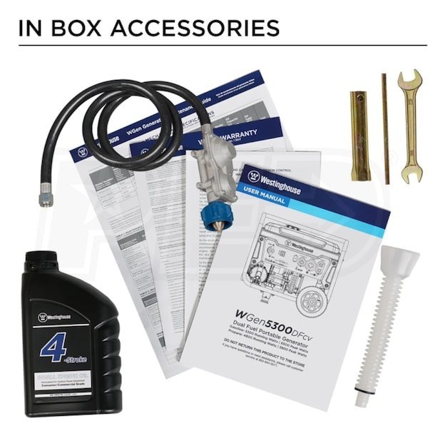 Westinghouse WGen5300DFcv – 5300 Watt Dual-Fuel Portable Generator w/ RV Outlet & CO Sensor (49-State) - Image 5