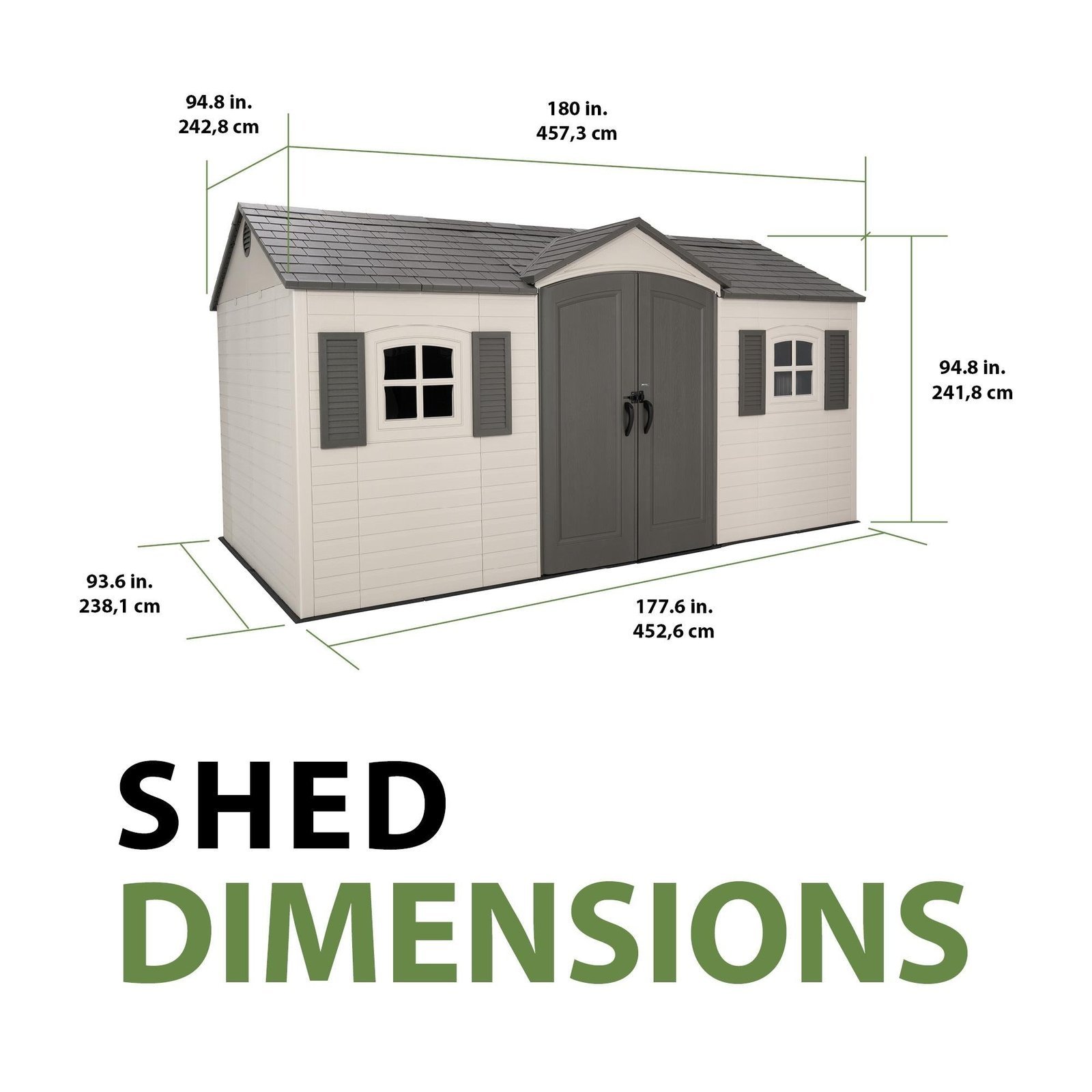 Lifetime 15′ x 8′ Outdoor Storage Shed - Image 6