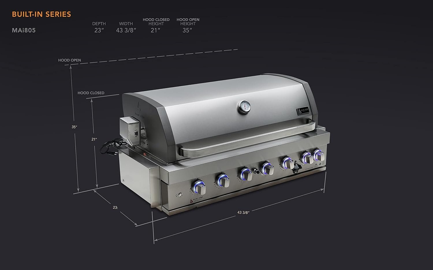 Mont Alpi 805 Built-In Gas Grill - Image 2