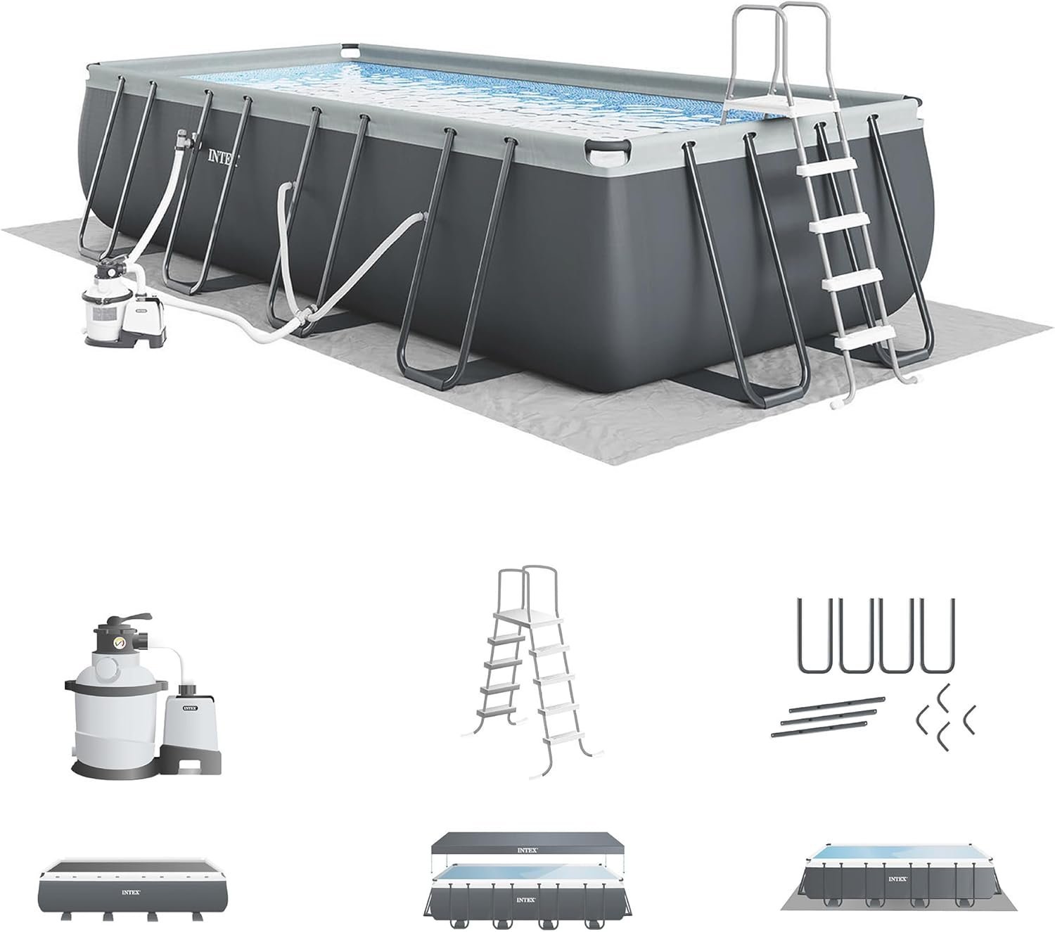 Intex Ultra XTR Rectangular Swimming Pool Set with Pump