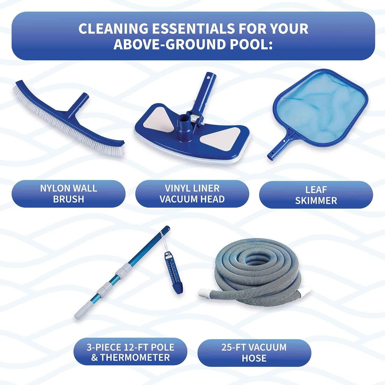 Blue Wave San Pedro 24-ft Round 52-in Deep 6-in Top Rail Above Ground Steel Wall Swimming Pool - Image 4