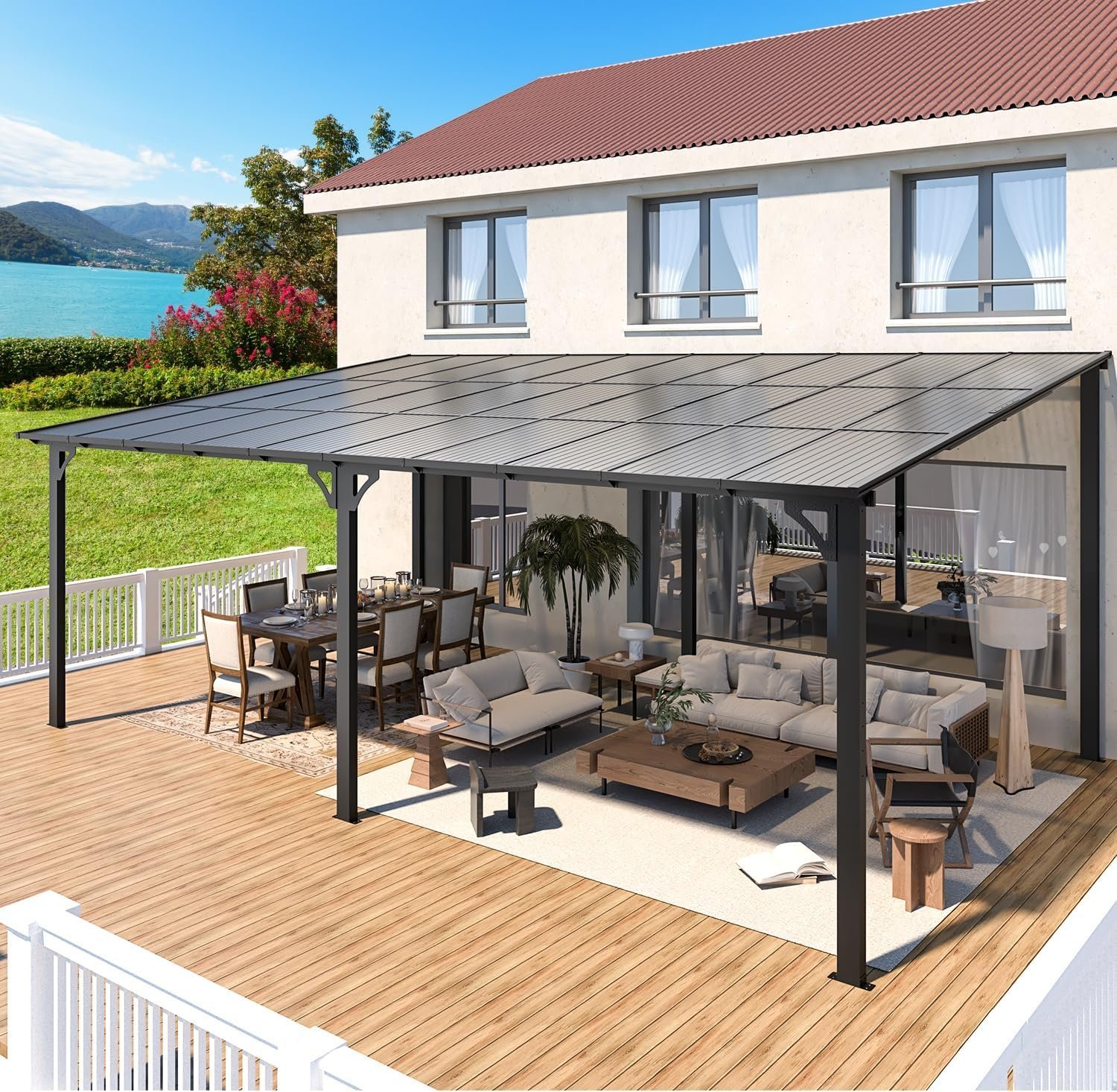 Aecojoy 20’x12′ Wall Mounted Gazebos Pergola - Image 4