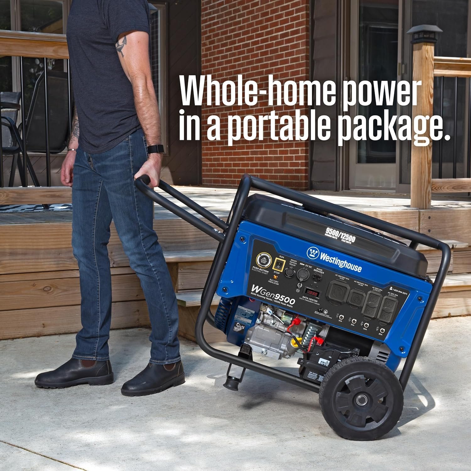 Westinghouse 9500 Peak Watt Home Backup Portable Gas Powered Generator - Image 6