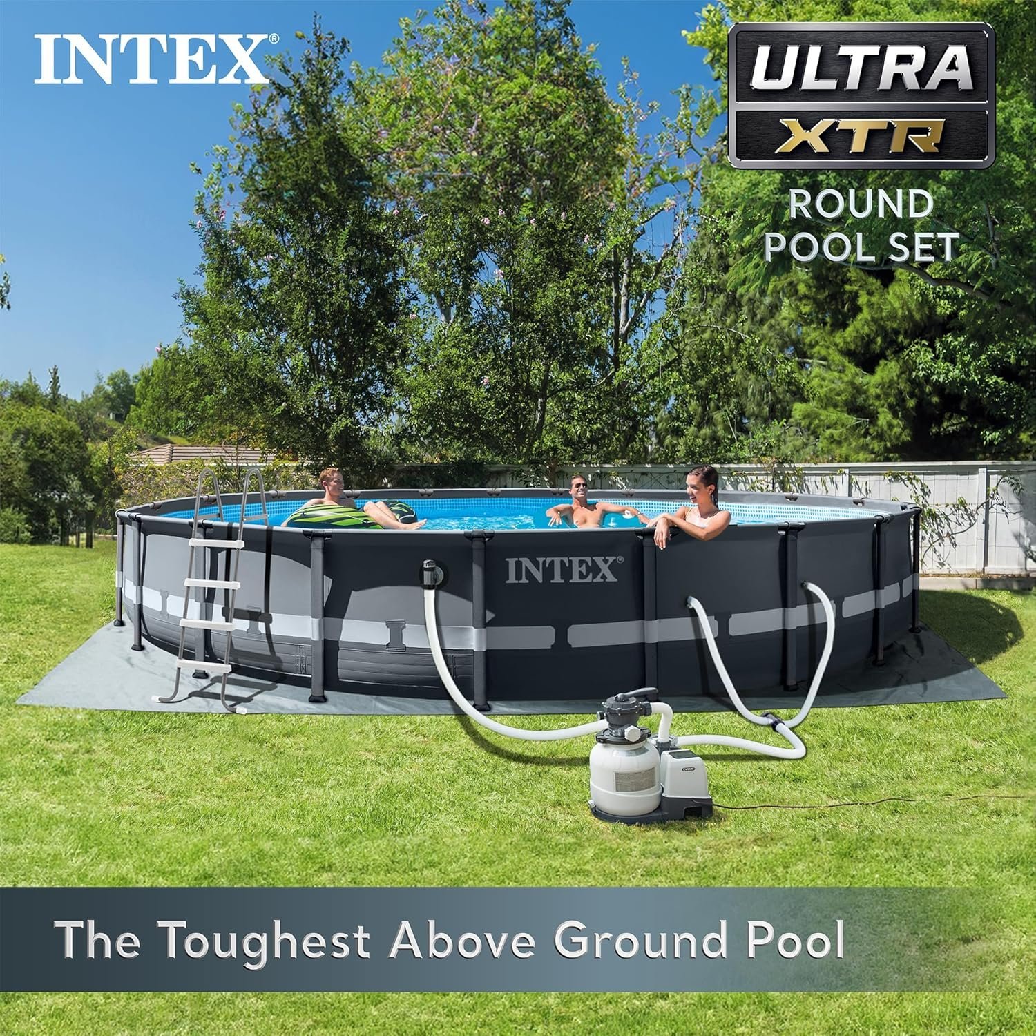 INTEX Ultra XTR Frame Round Above Ground Swimming Pool Set with Pump - Image 6