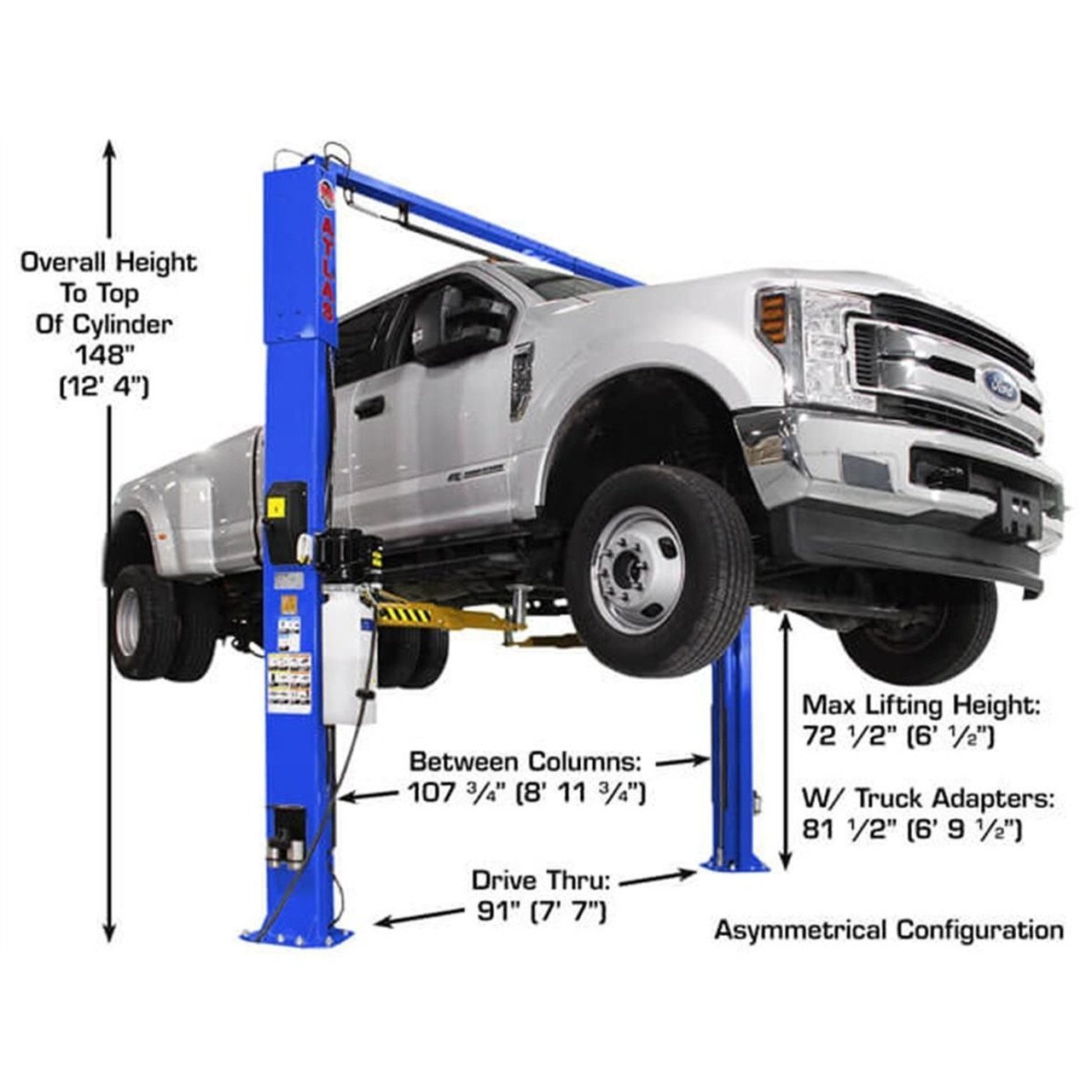 Atlas Equipment Platinum PVL10 ALI Certified Commercial Overhead 10,000 lb. Capacity 2-Post Lift - Image 4