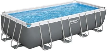Bestway Power Steel 18′ x 9′ x 48″ Rectangular Metal Frame Above Ground Outdoor Swimming Pool Set with 1,500 GPH Filter Pump, Ladder, and Pool Cover - Image 8
