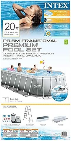 INTEX 26797EH Prism Frame Premium Oval Above Ground Swimming Pool Set: 20ft x 10ft x 48in – Includes 1500 GPH Cartridge Filter Pump – Removable Ladder – Pool Cover – Ground Cloth - Image 10