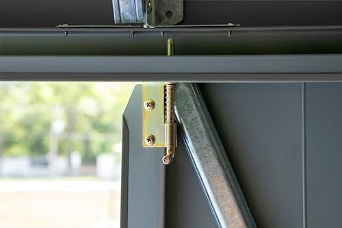 Arrow Select 10′ x 12′ Outdoor Lockable Steel Storage Shed Building, Charcoal - Image 3