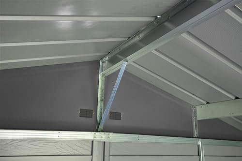 Arrow Select 10′ x 12′ Outdoor Lockable Steel Storage Shed Building, Charcoal - Image 7