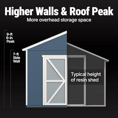 Handy Home Products Rookwood 10×12 Do-It-Yourself Wooden Storage Shed- Does not Include Floor kit, Paint, or Roofing Shingles - Image 4