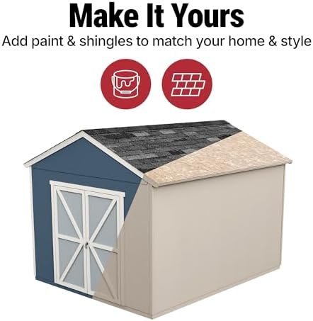Handy Home Products Rookwood 10×12 Do-It-Yourself Wooden Storage Shed- Does not Include Floor kit, Paint, or Roofing Shingles - Image 9