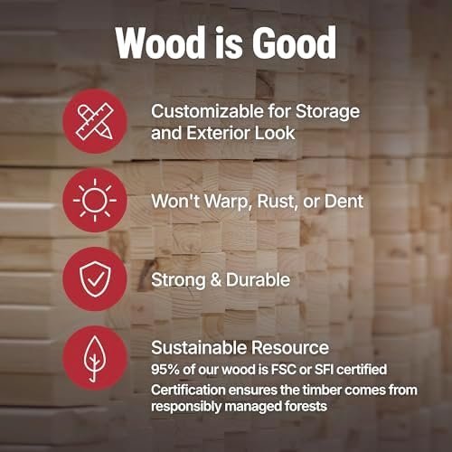 Handy Home Products Windemere 10×12 Do-it-Yourself Wooden Storage Shed with Floor, Beige - Image 13