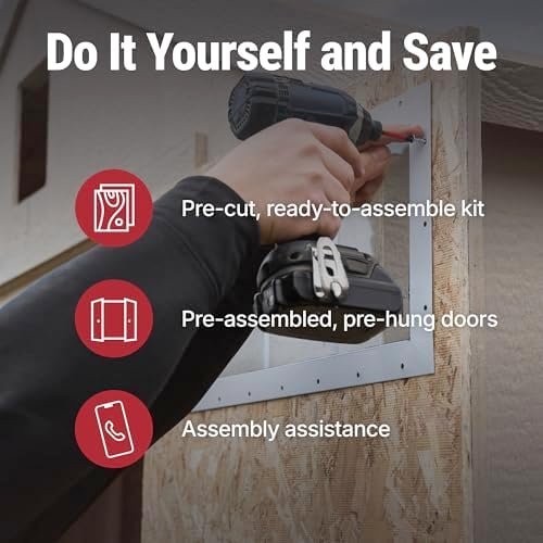 Handy Home Products Windemere 10×12 Do-it-Yourself Wooden Storage Shed with Floor, Beige - Image 11