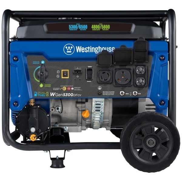 Westinghouse WGen5300DFcv – 5300 Watt Dual-Fuel Portable Generator w/ RV Outlet & CO Sensor (49-State) - Image 9