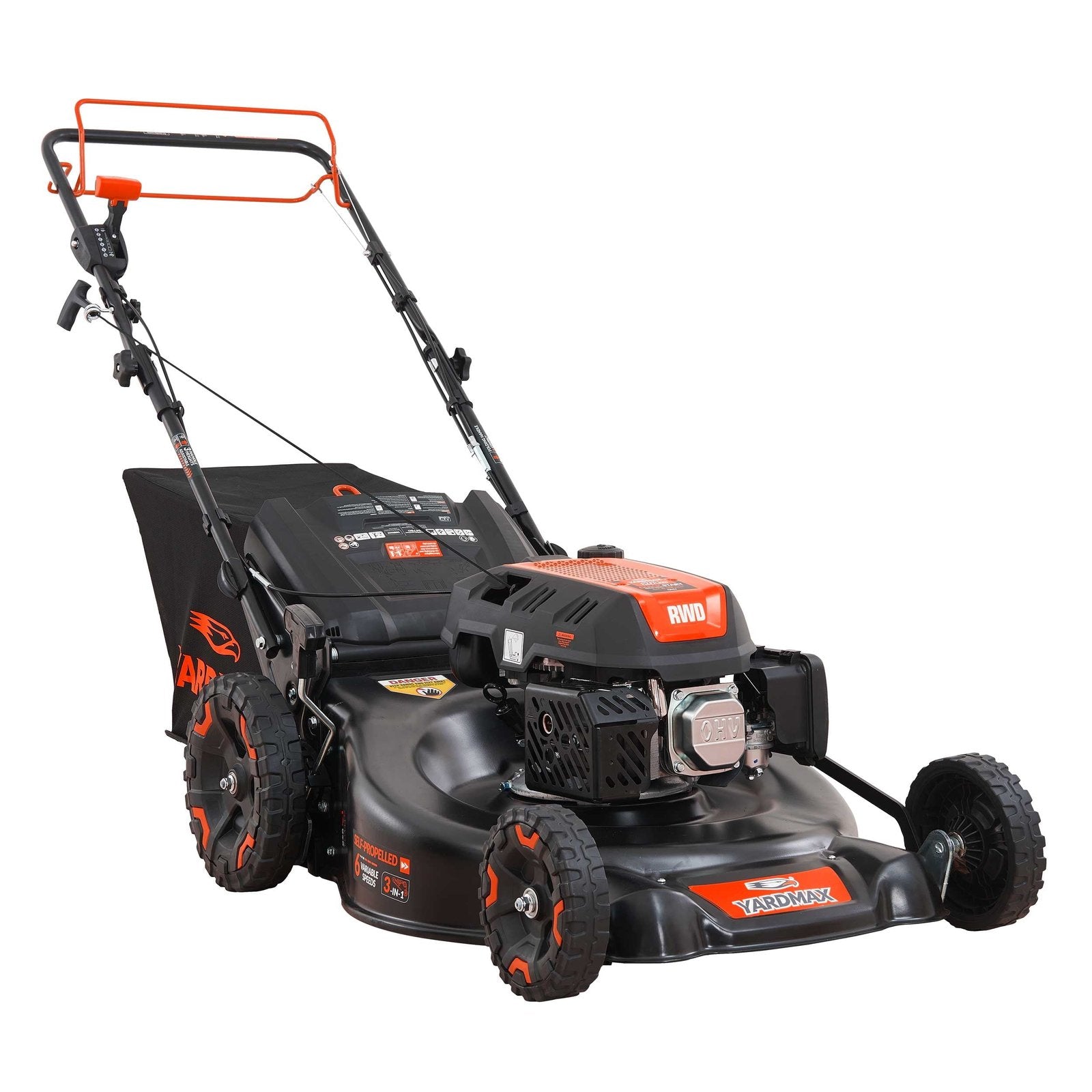 24 in. 201 cc SELECT PACE 6 Speed CVT High Wheel RWD 3-in-1 Gas Walk Behind Self Propelled Lawn Mower W/ Recoil Start - Image 2