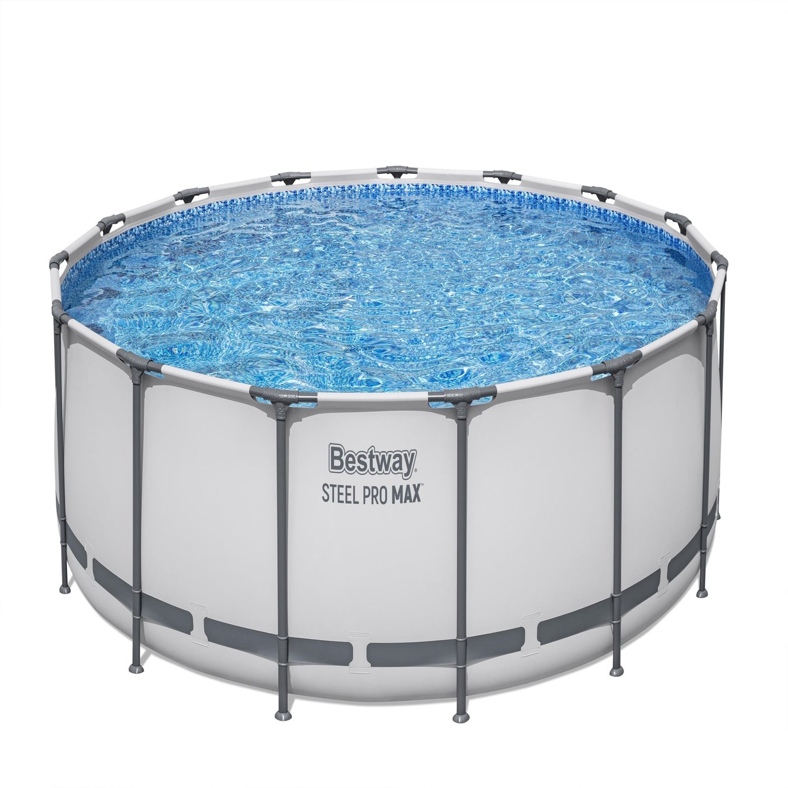 Bestway Steel Pro MAX 10 Foot x 30 Inch Round Metal Frame Above Ground Outdoor Backyard Swimming Pool Set with 330 GPH Filter Pump - Image 5