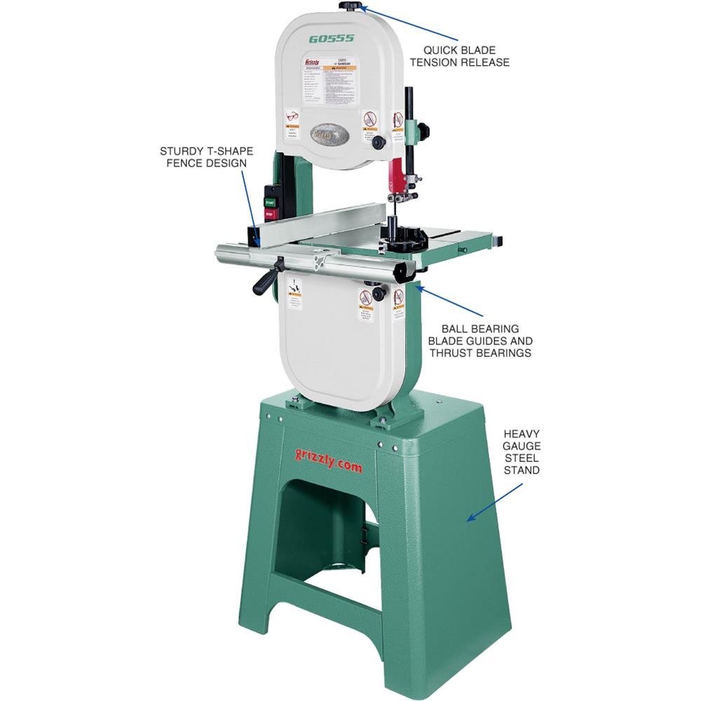Grizzly G0555 14″ 1 HP Bandsaw - Image 10