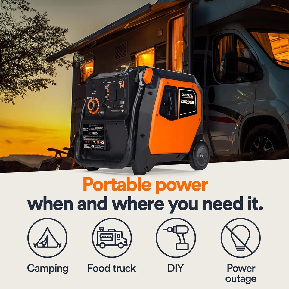 Generac iQ5200 DF 3900 Watt Electric Start Dual Fuel Inverter Generator - Image 6