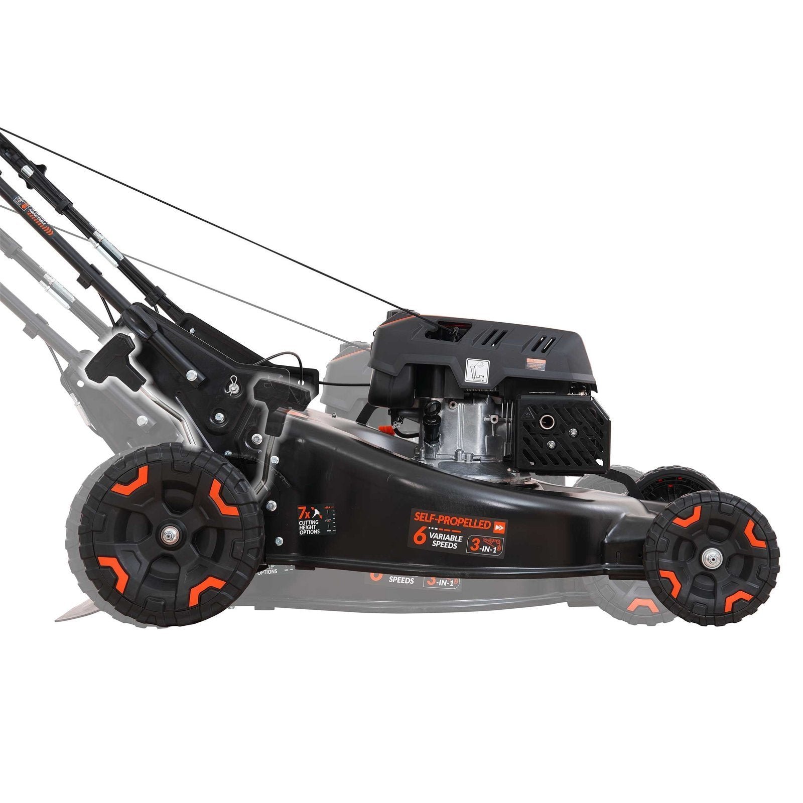 24 in. 201 cc SELECT PACE 6 Speed CVT High Wheel RWD 3-in-1 Gas Walk Behind Self Propelled Lawn Mower W/ Recoil Start - Image 8