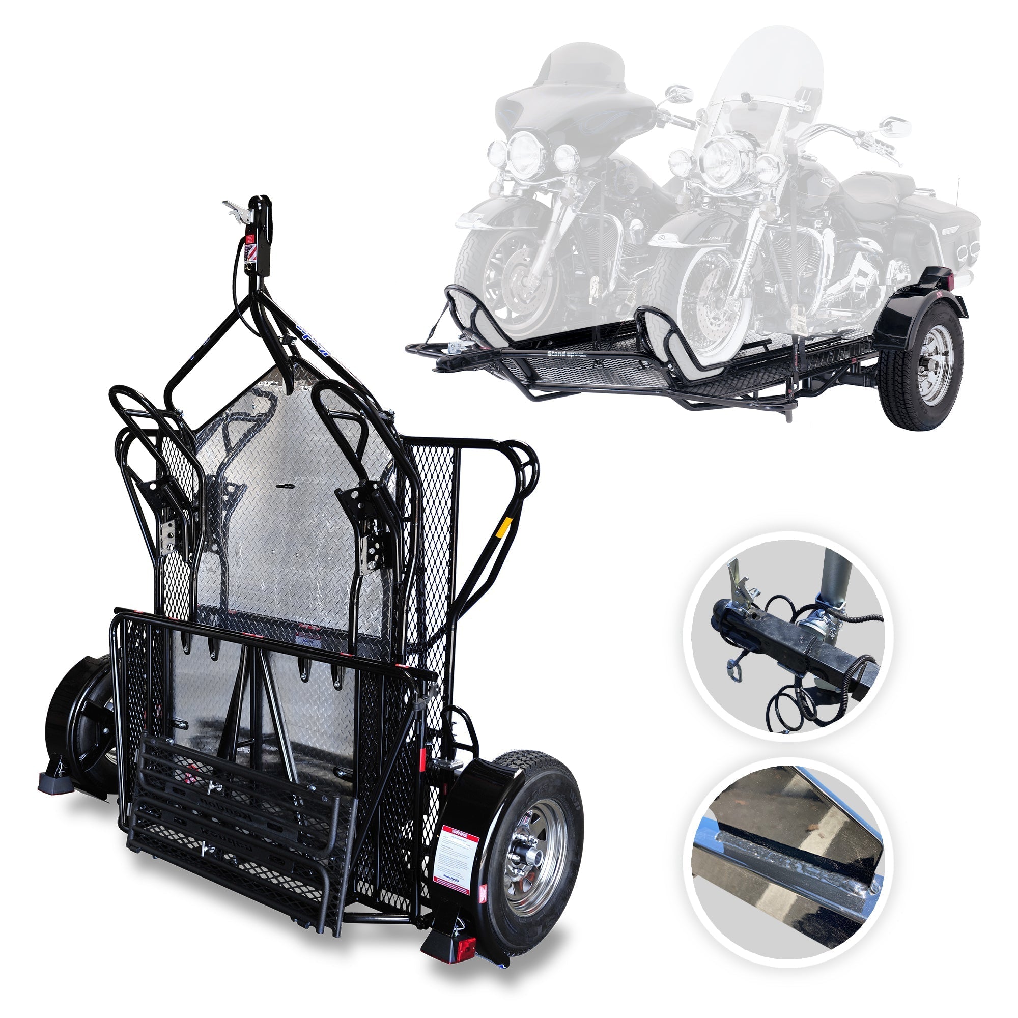 Go! Series Dual Rail Ride-Up Folding Motorcycle Trailer Discounted