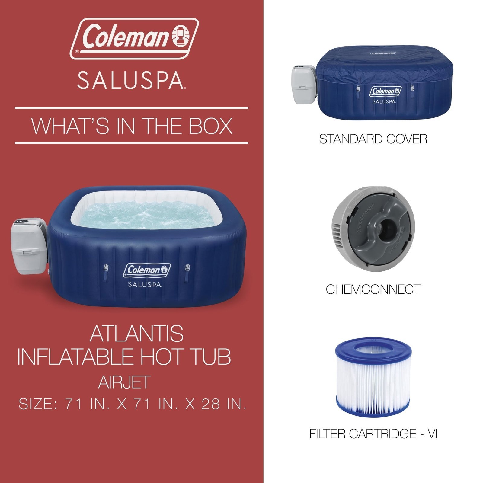 Coleman SaluSpa Atlantis AirJet Inflatable Hot Tub w/ Pump #P09144 - Image 8