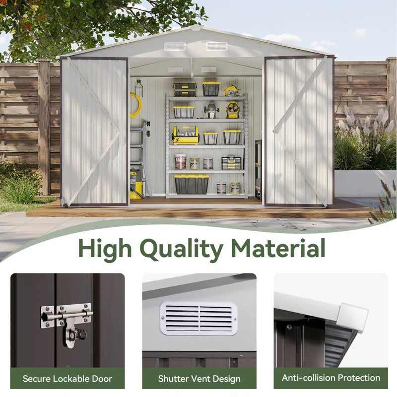 10 ft. W x 8 ft. D Metal Storage Shed - Image 3