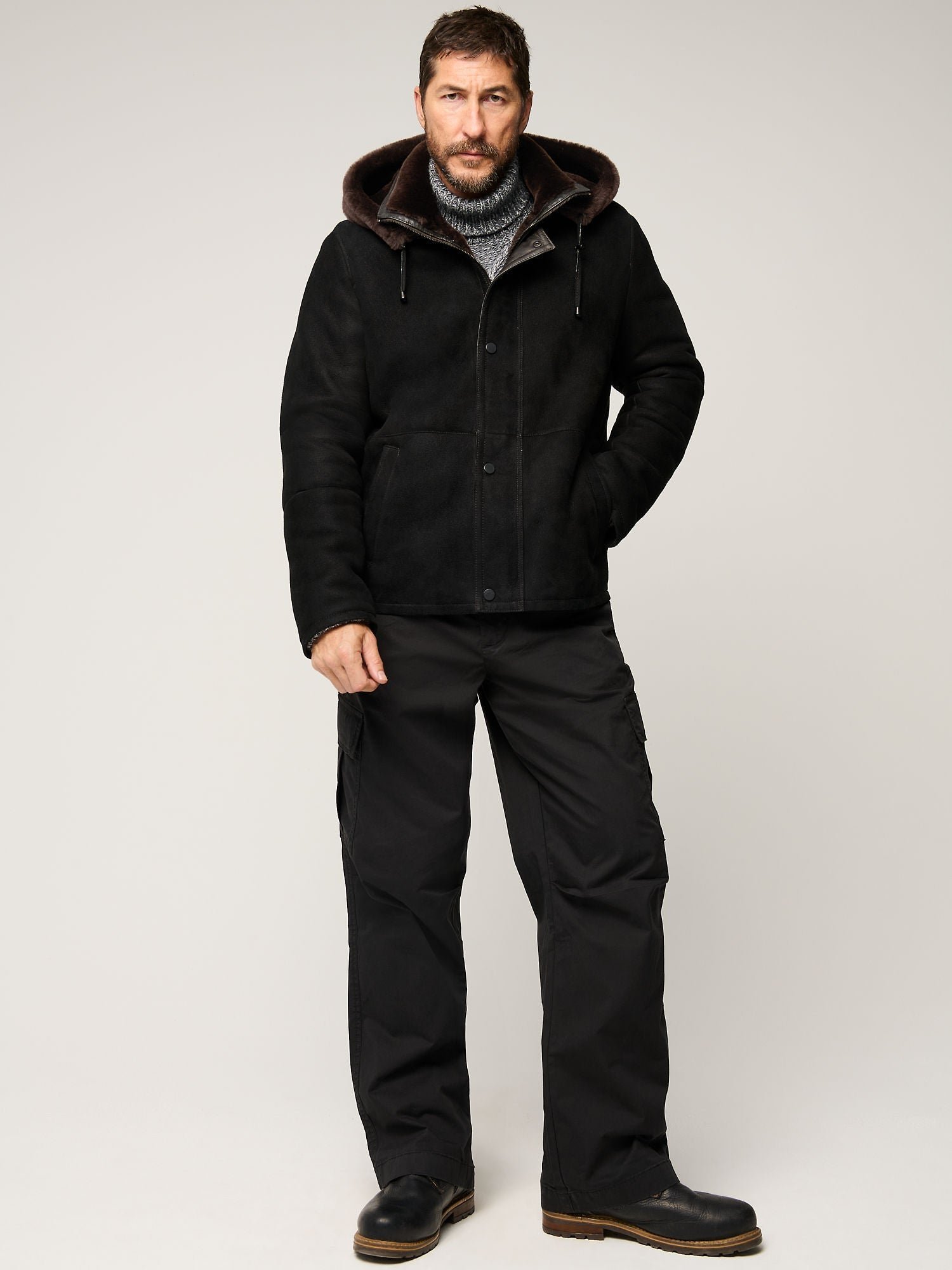 Miles Hooded Sheepskin Coat - Image 4